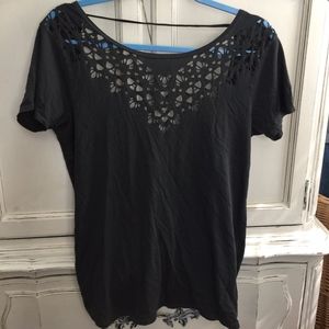 Dark Gray Open Back Shirt